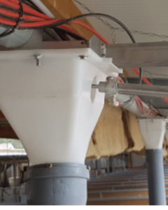 Pneumatic valve for pipe 80mm incl. hopper 110mm